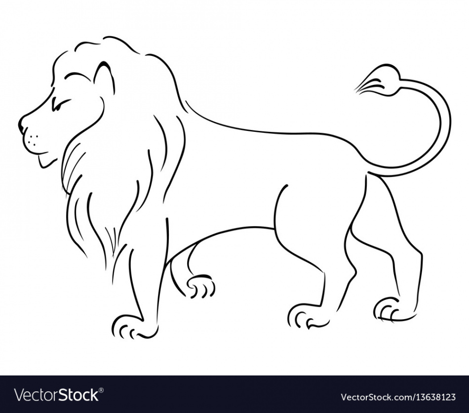 Drawing lion Royalty Free Vector Image - VectorStock