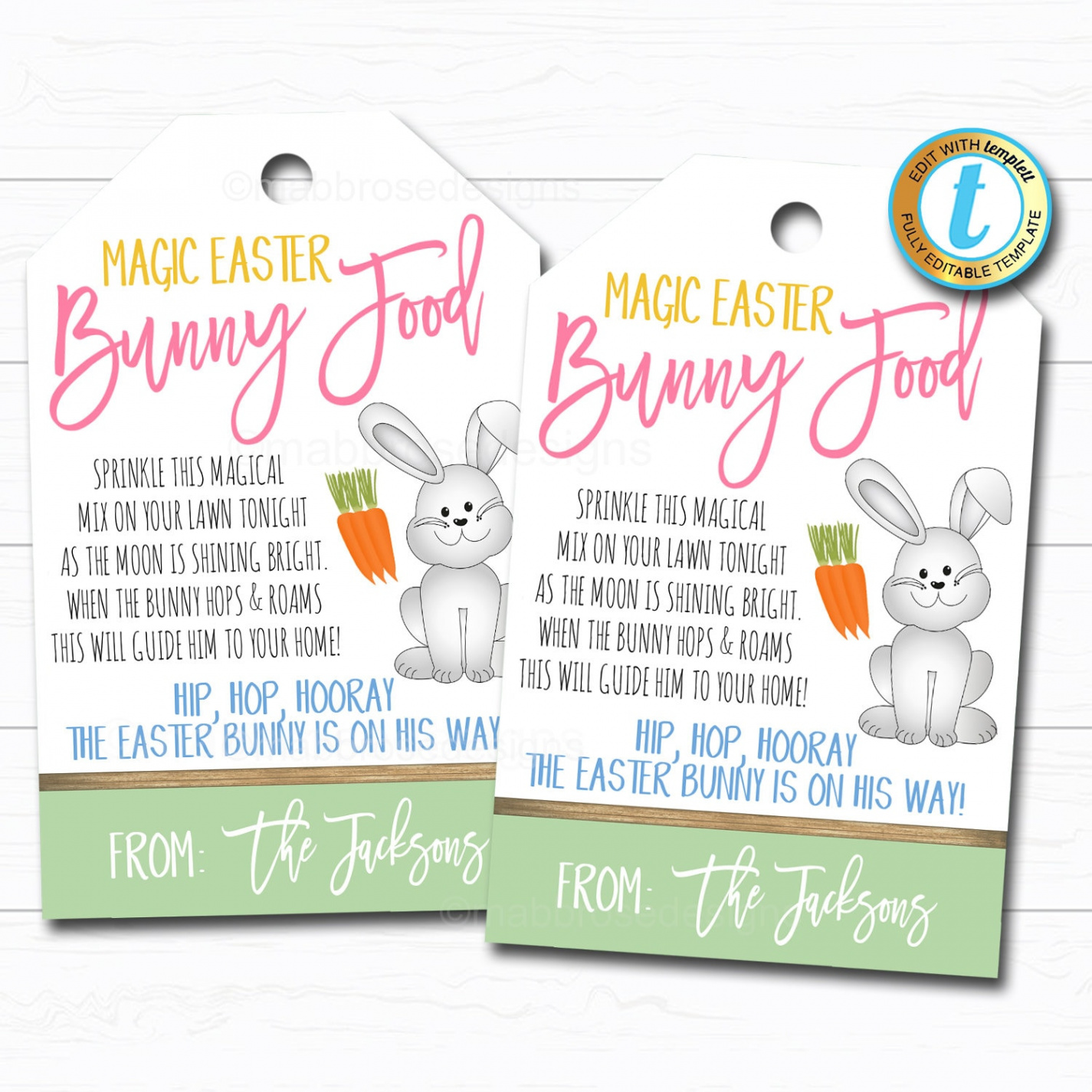 Easter Bunny Bait Printable Gift Tags Kids Easter Eve - Etsy