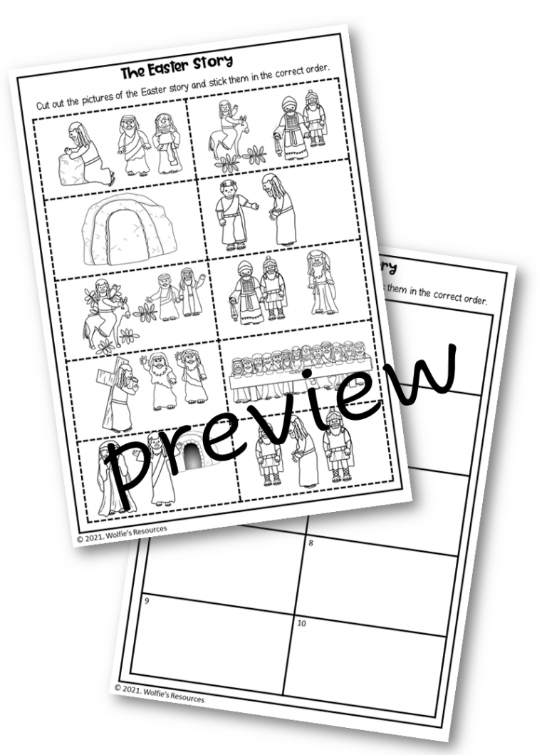 Easter Story Sequencing Activity  Teaching Resources