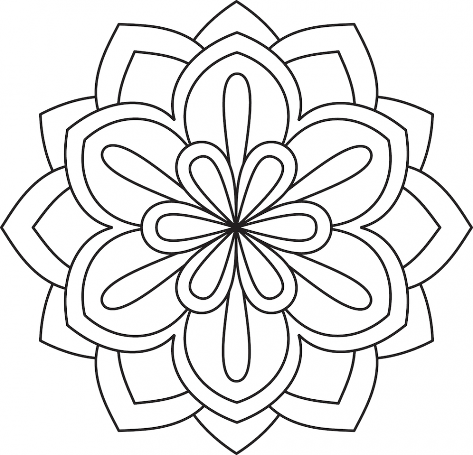 Easy Mandala Coloring Pages with Flower Patterns  Mandala