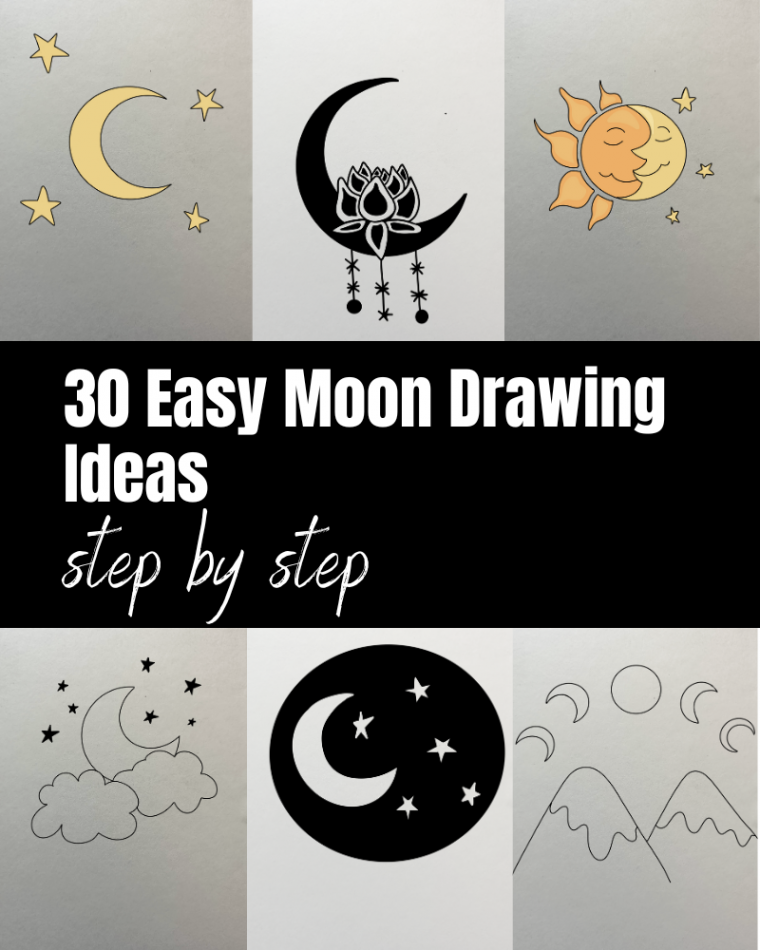 Easy Moon Drawing Ideas Step By Step - The Clever Heart