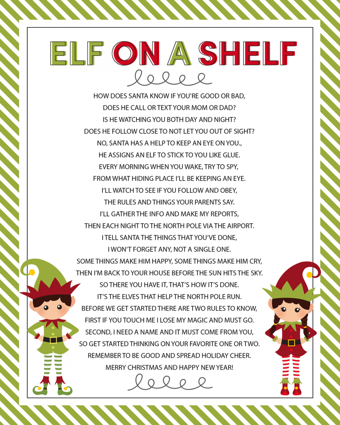 Elf on the Shelf Arrival Letter Poem – Let