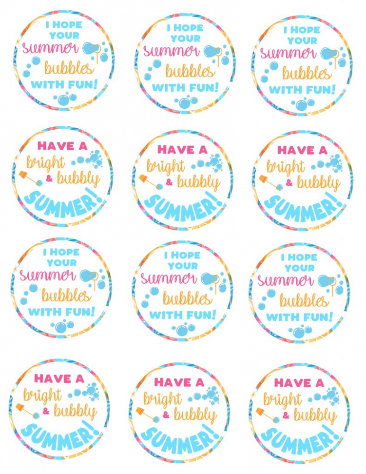 End of School Year Summertime Bubble Gift Idea For Kids  Free