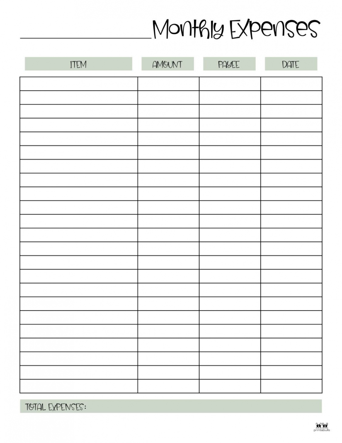 Expense Tracker Printables -  FREE Options  Printabulls