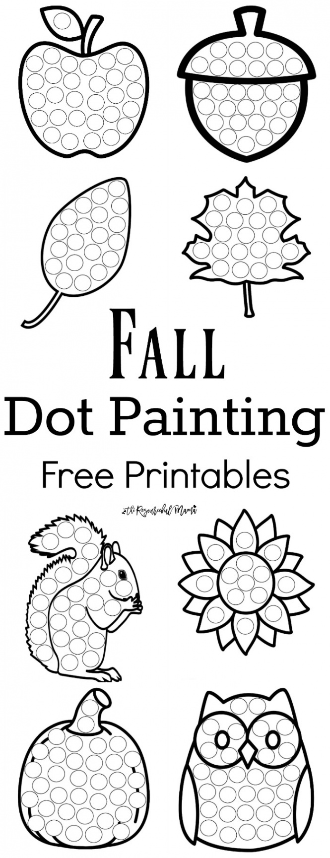 Fall Dot Painting Free Printables - The Resourceful Mama