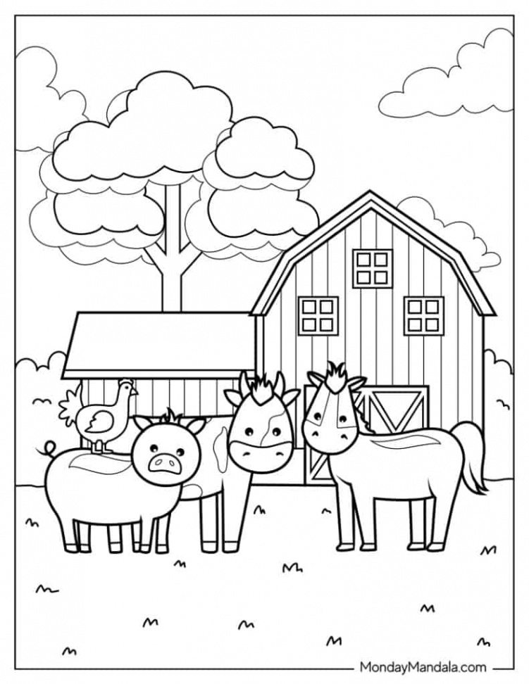 Farm Animals Coloring Pages (Free PDF Printables)