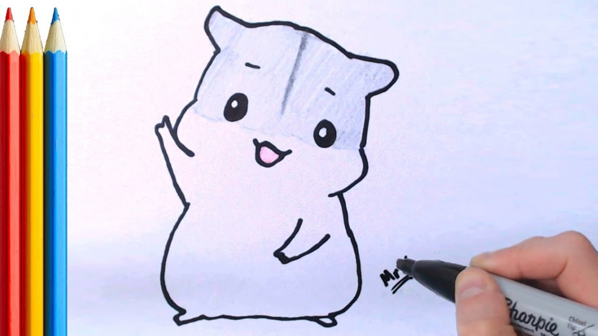 (fast-version) How to Draw Cute Hamster (Super Easy) - Step by Step Tutorial