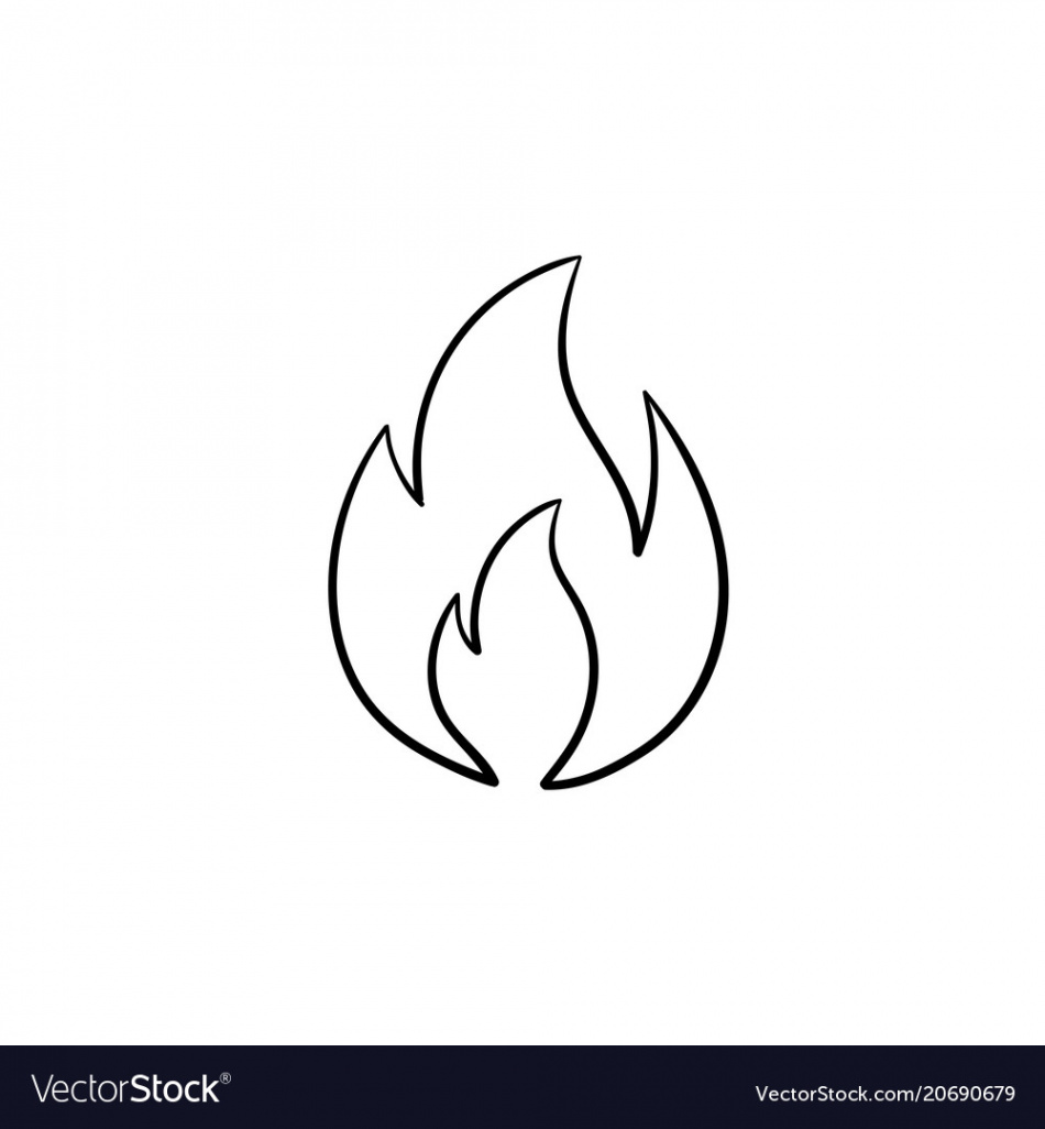 Fire flame hand drawn sketch icon Royalty Free Vector Image