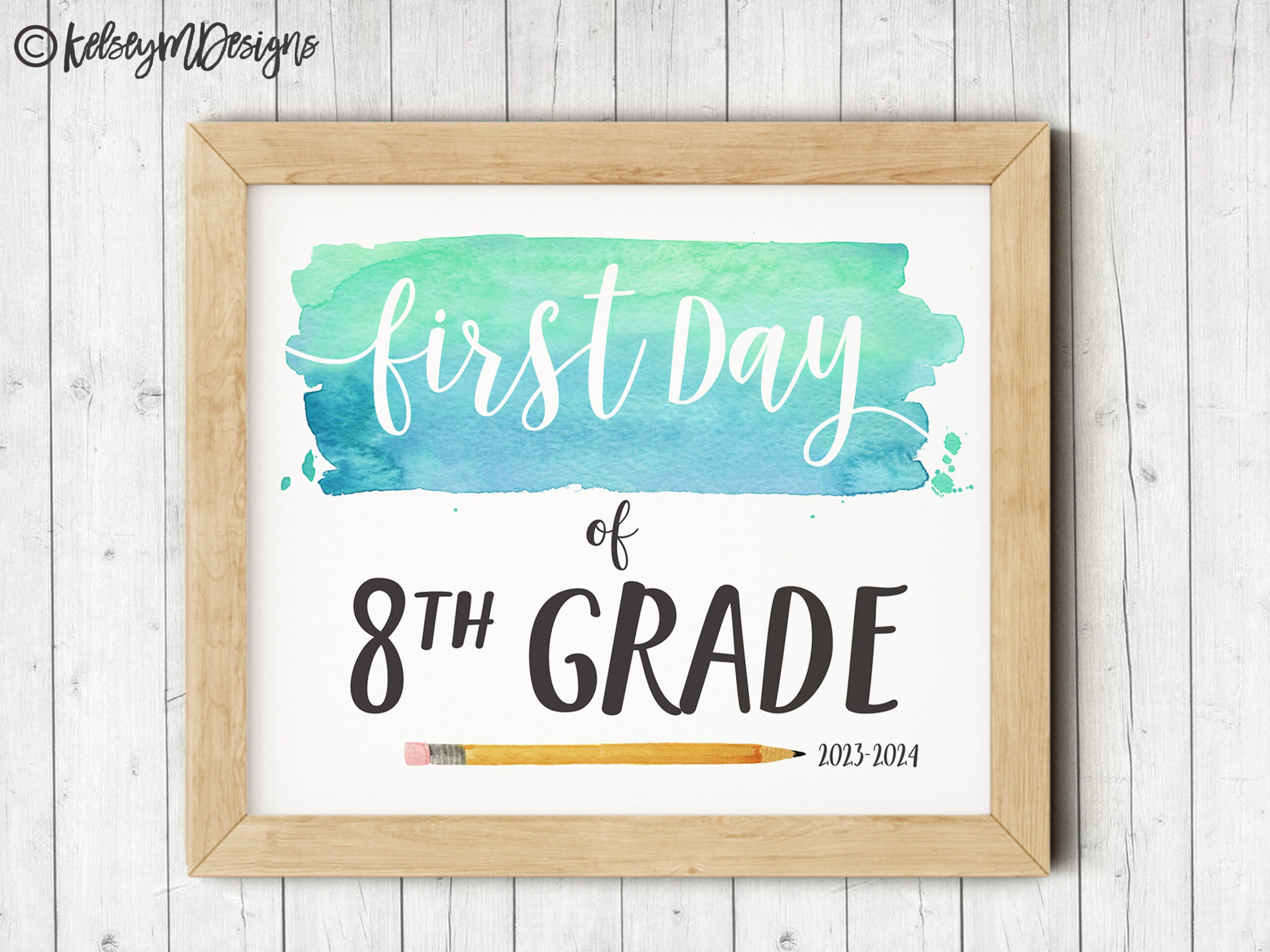 First Day of Eighth Grade Printable Sign, First Day of School Sign