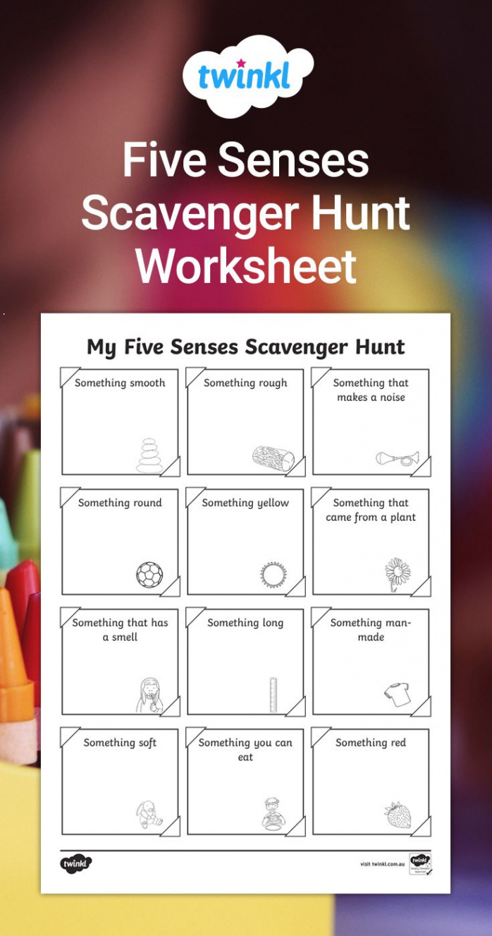 Five Senses Scavenger Hunt Worksheet  Five senses preschool