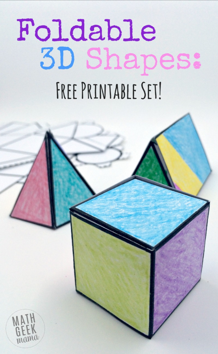 Foldable D Shapes (FREE Printable Nets!)