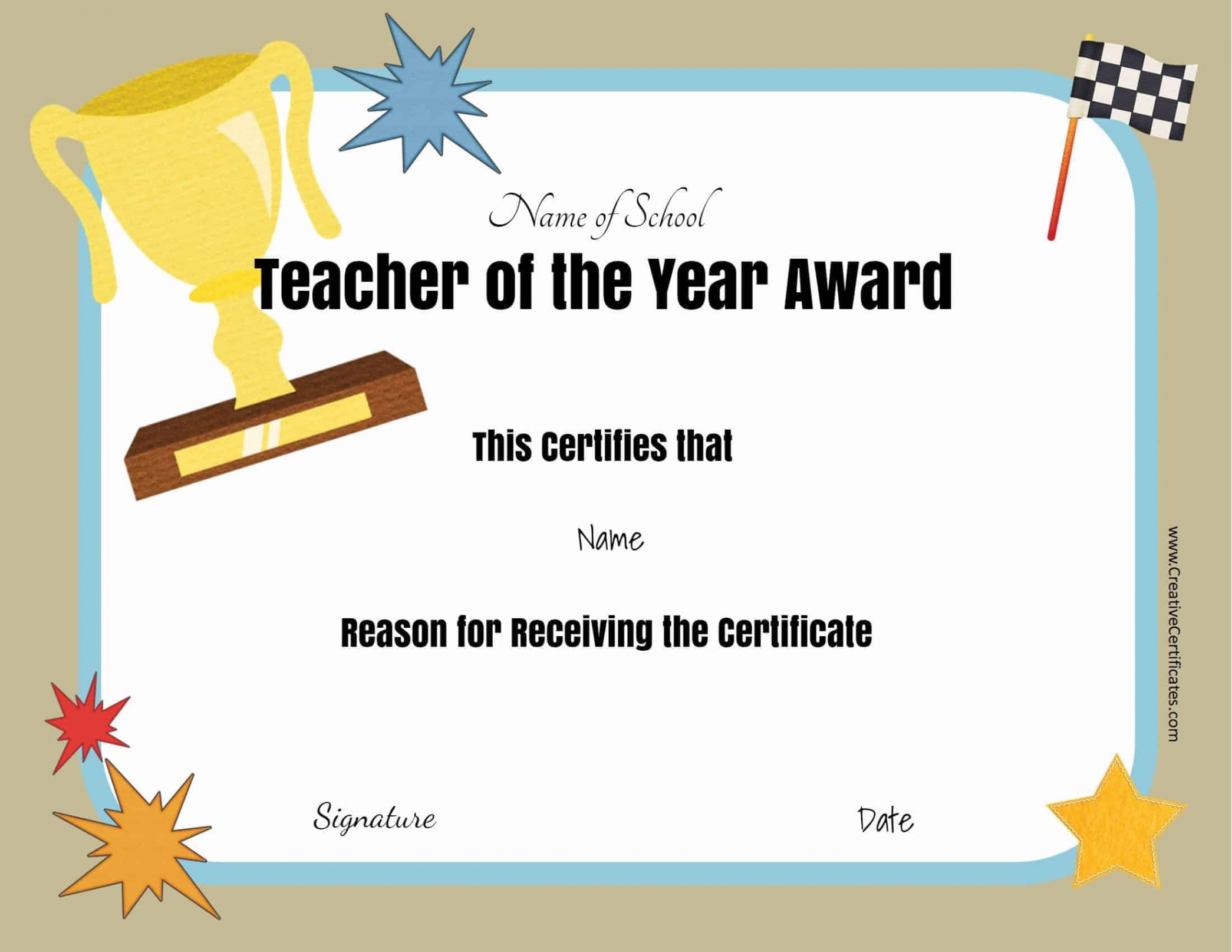 Free certificate of appreciation for teachers  Customize online