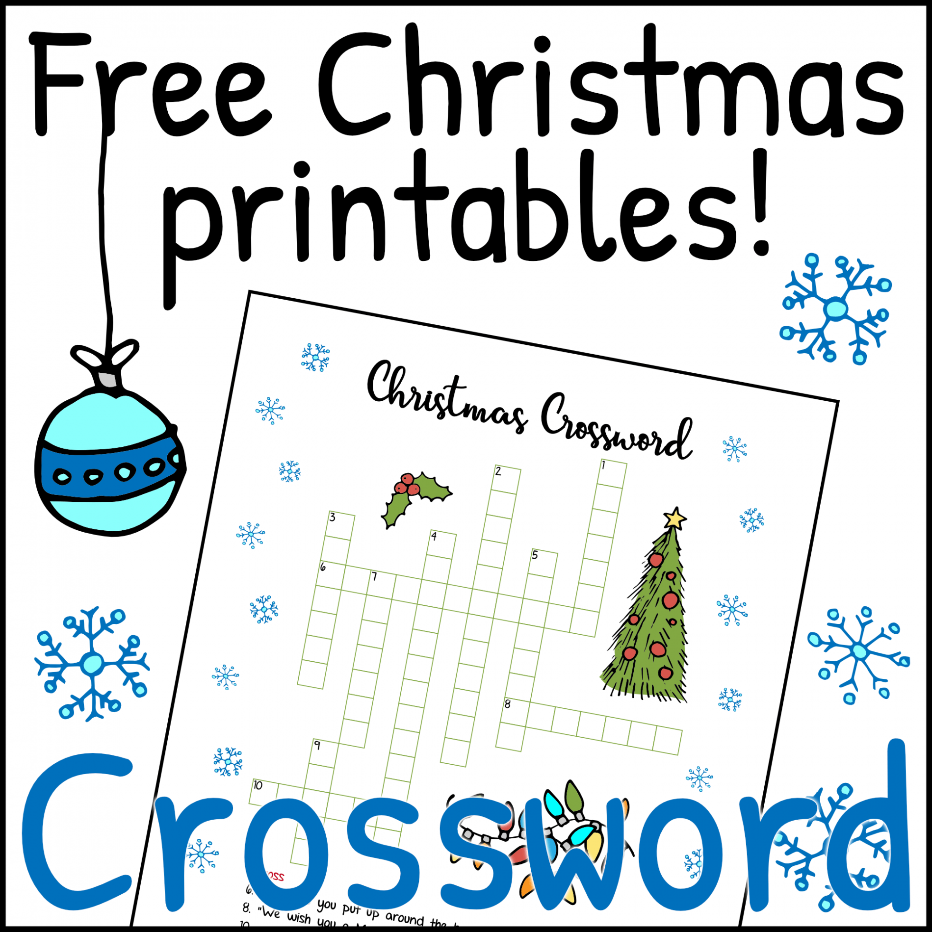Free Christmas printables – Crossword  Mama Geek