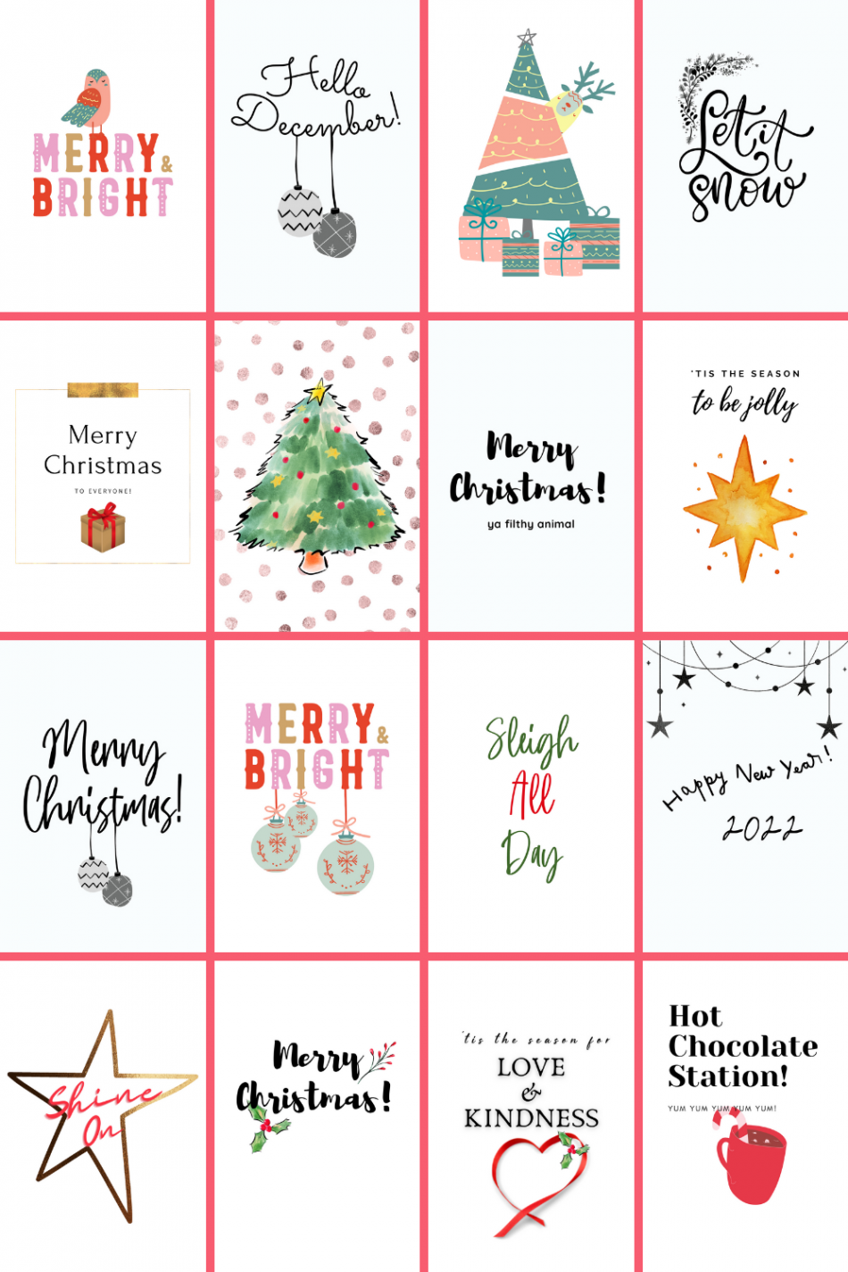 Free Christmas Printables For Stunning Wall Art and Journals