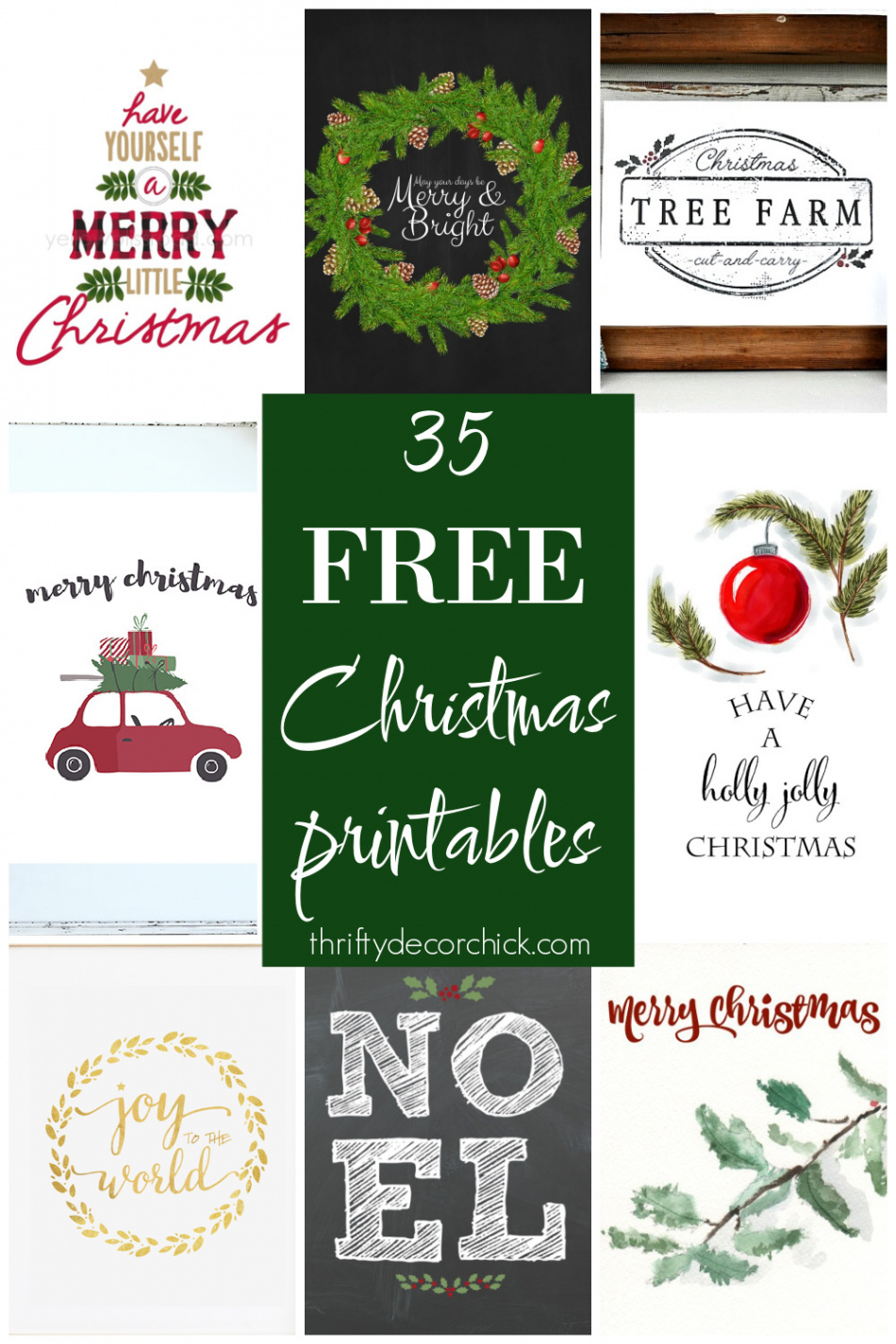 FREE Christmas Printables to Deck Your Halls  Thrifty Decor