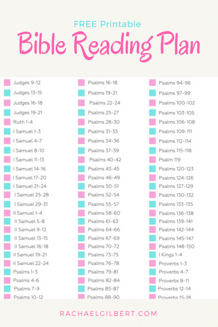 FREE Chronological Bible Reading Plan Printable!  Year bible