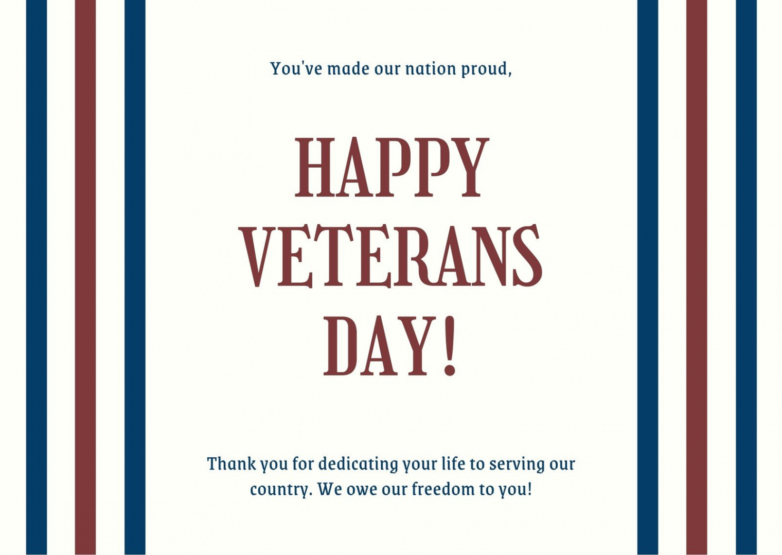 Free custom printable Veterans Day card templates  Canva