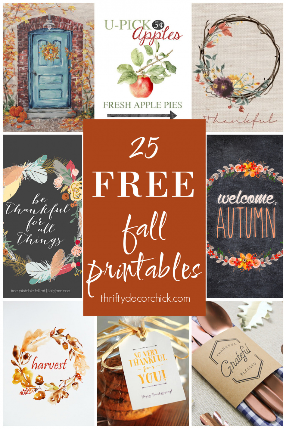 Free Fall Printables for Autumn Decorating  Thrifty Decor