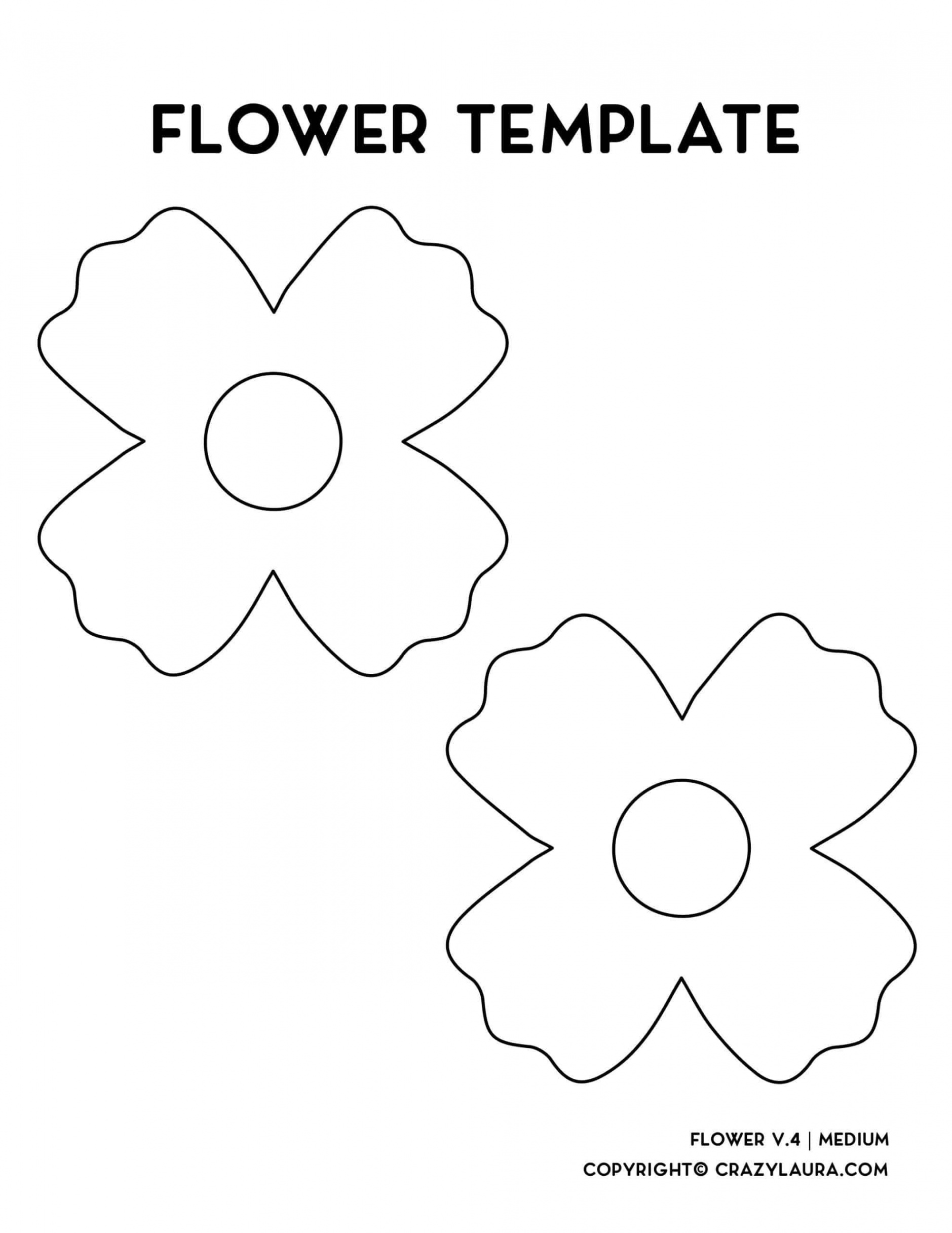 Free Flower Template & Outline Stencil Printables  Flower