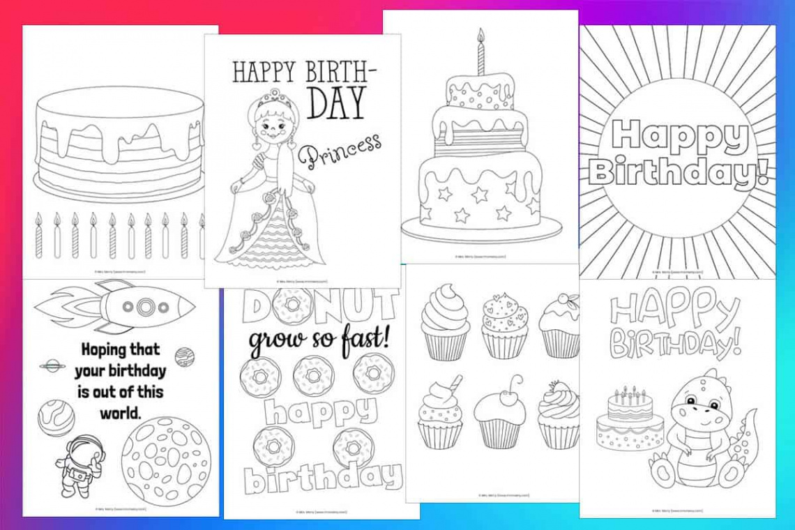 Free Happy Birthday Coloring Pages for Kids  Mrs