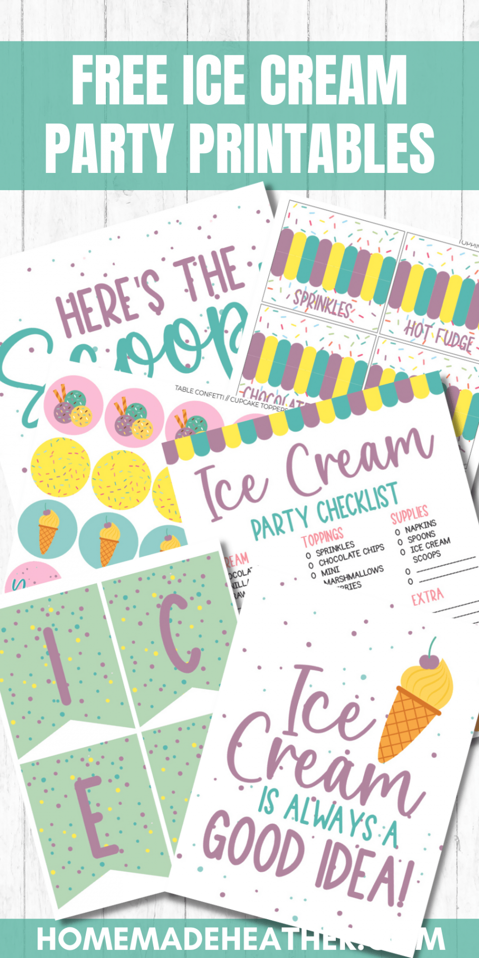 Free Ice Cream Party Printables » Homemade Heather