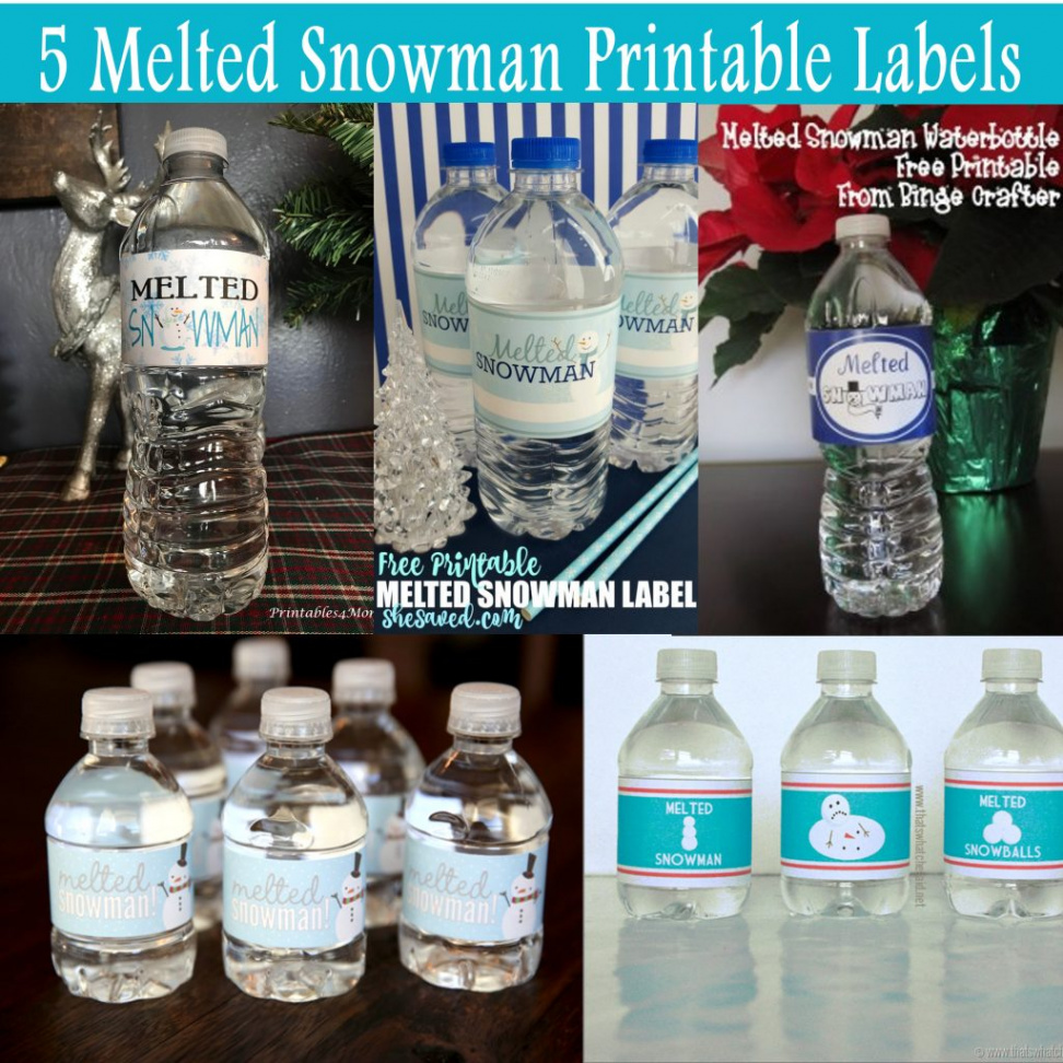 Free Melted Snowman Printable Labels - Printables  Mom