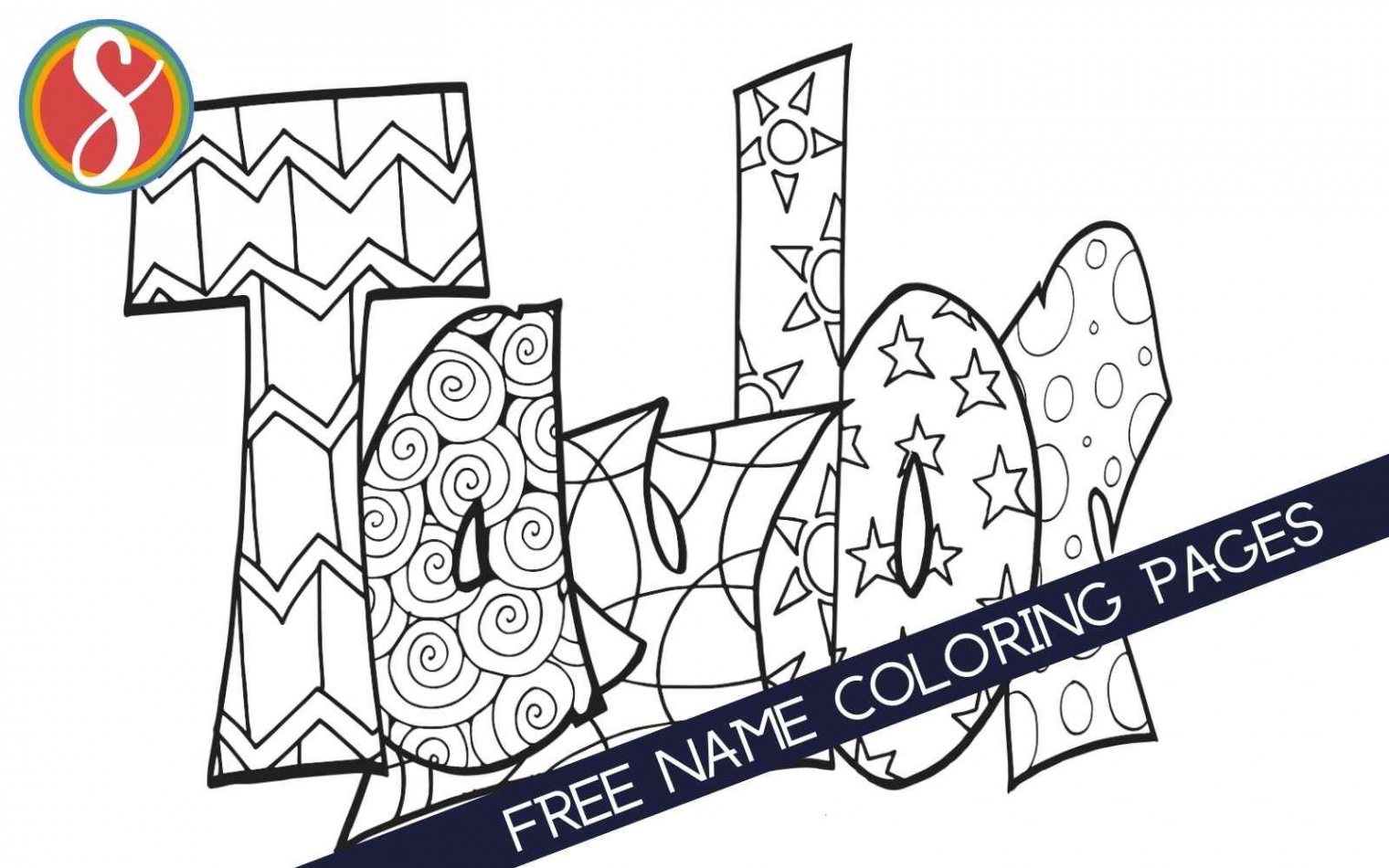 Free Name Coloring Pages — Stevie Doodles