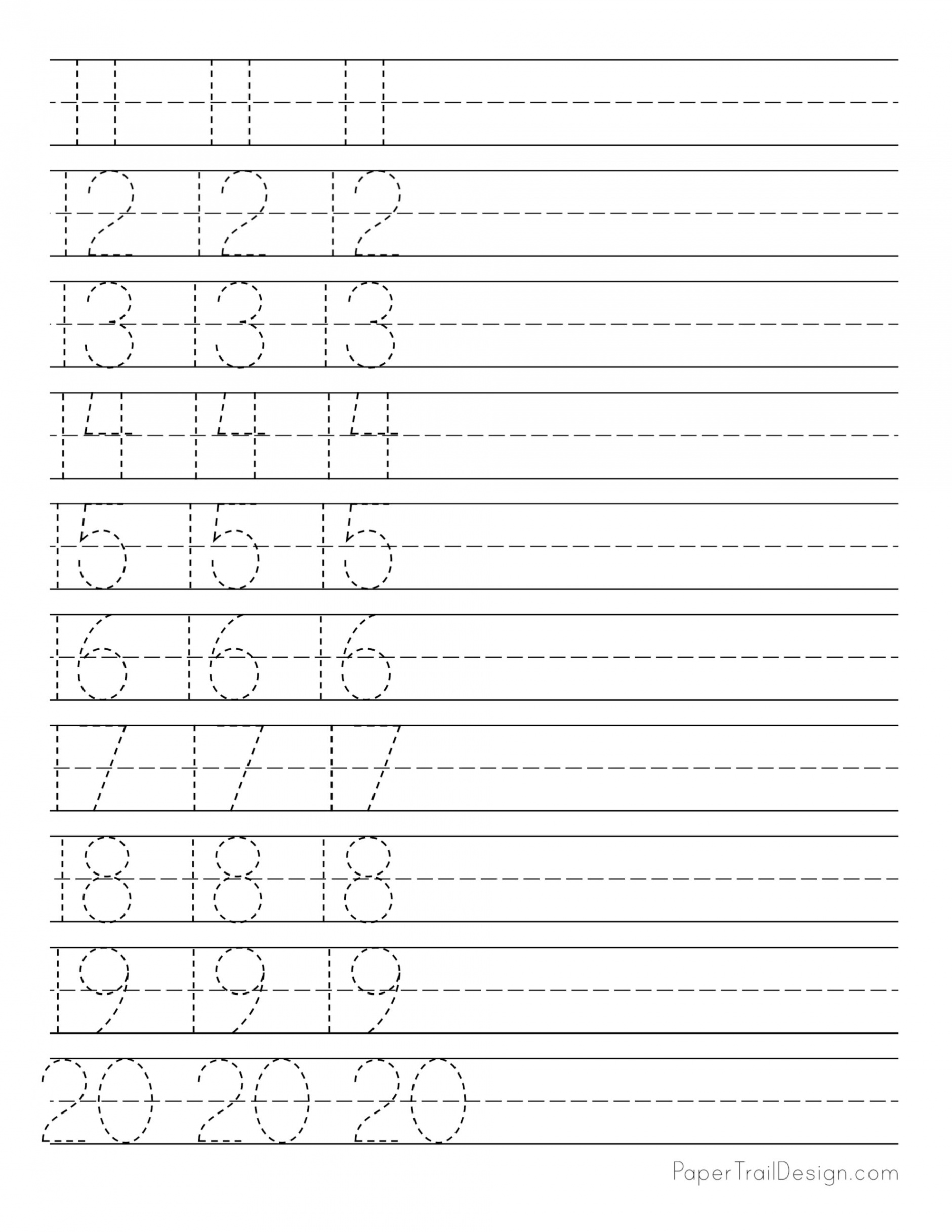 Free Number Tracing Worksheets - Paper Trail Design