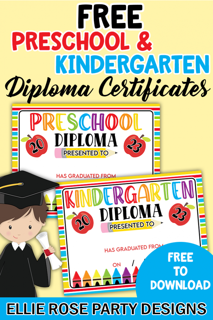 Free Preschool & Kindergarten Graduation Certificate