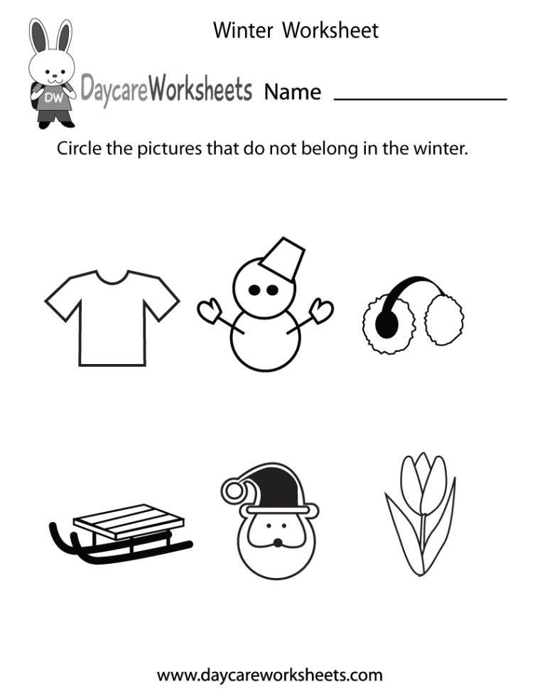 Free Preschool Winter Worksheet  Preschool winter worksheets