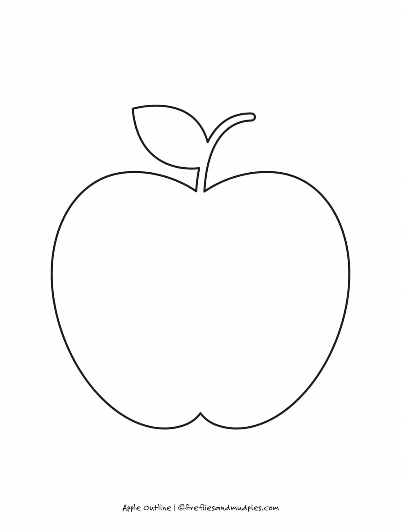 Free Printable Apple Outline for Crafts - Fireflies and Mud Pies