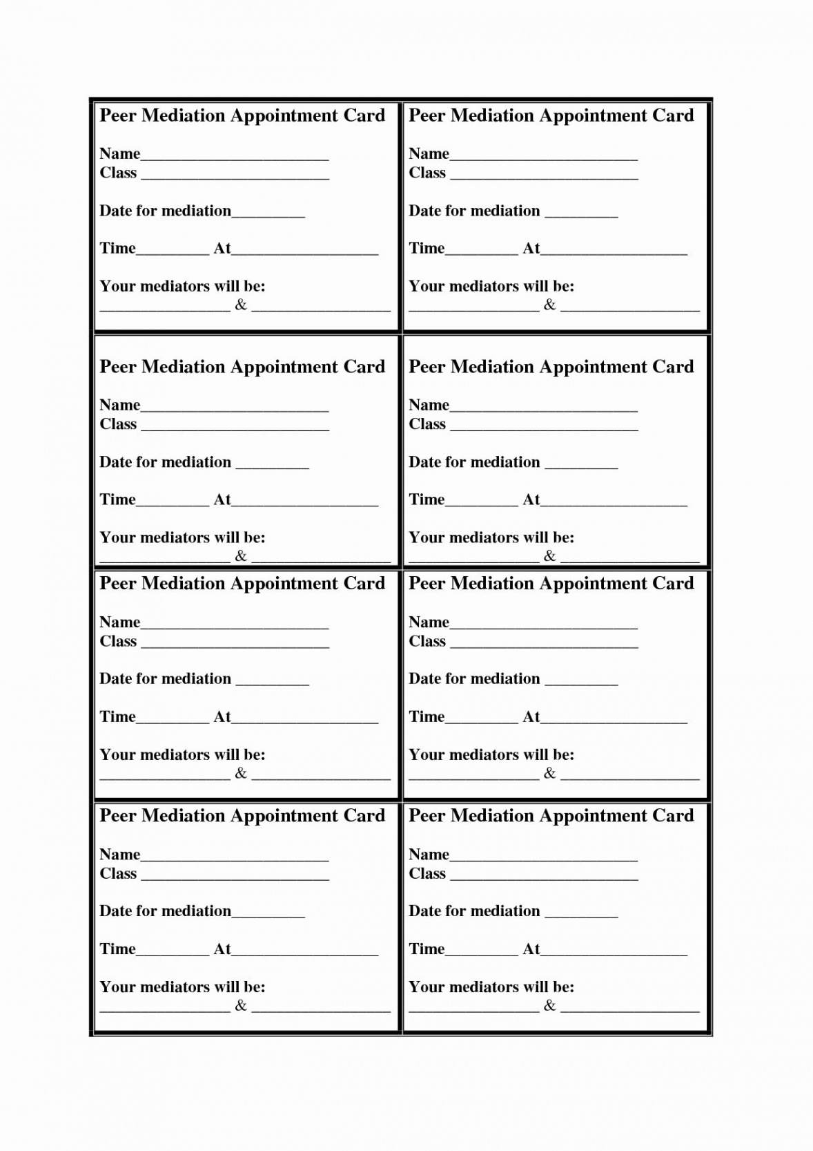 Free Printable Appointment Card Template - Printable Templates Free