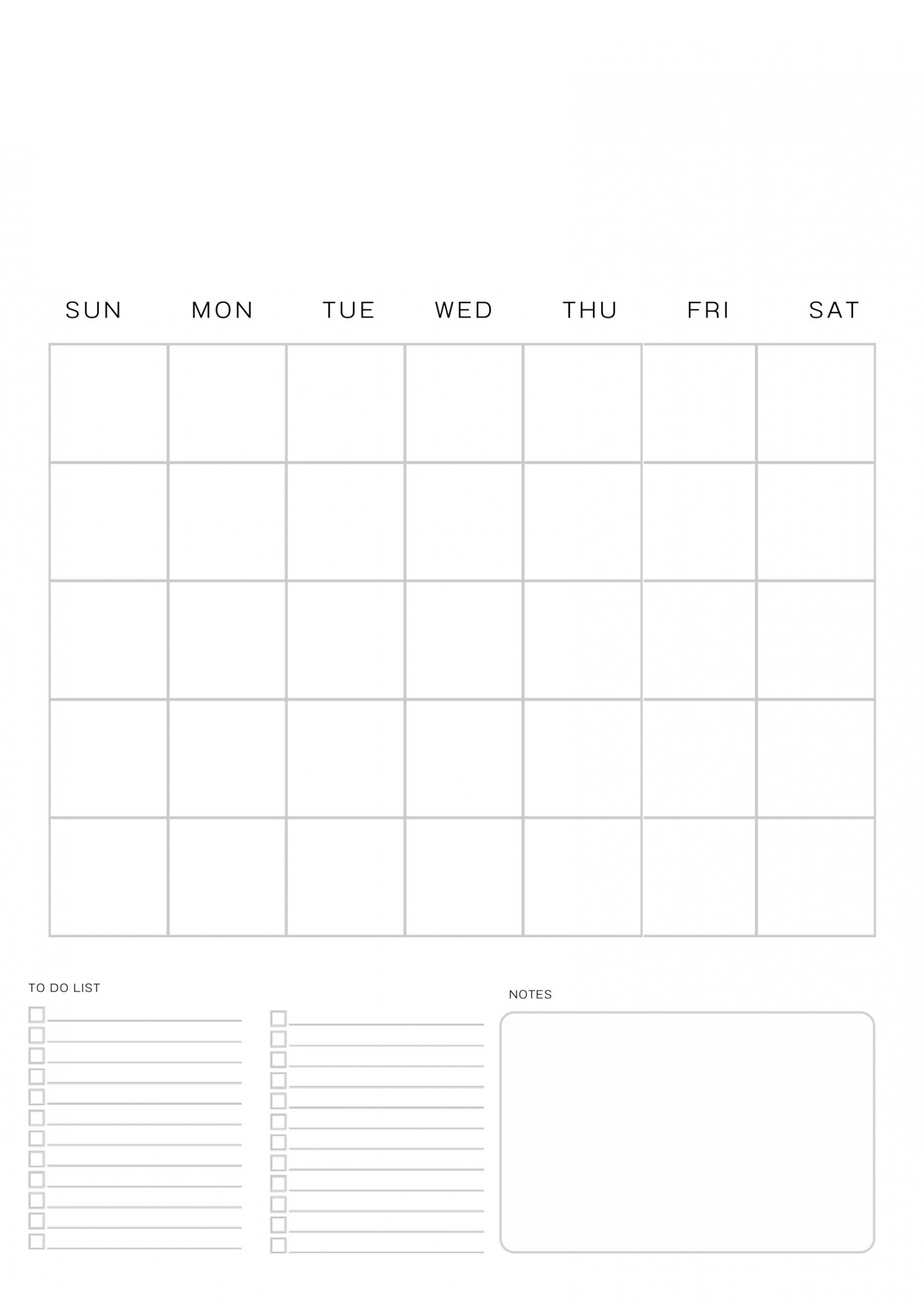 Free Printable Blank Calendar Templates - CalendarKart