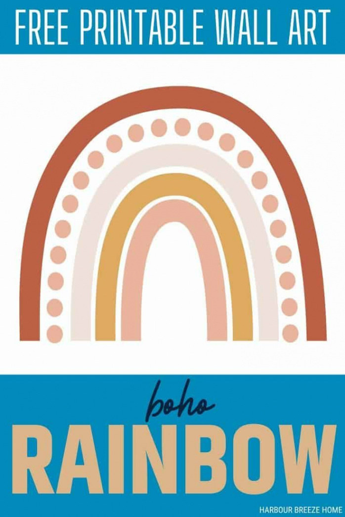 Free Printable Boho Rainbow Wall Art  Boho rainbow wall, Free