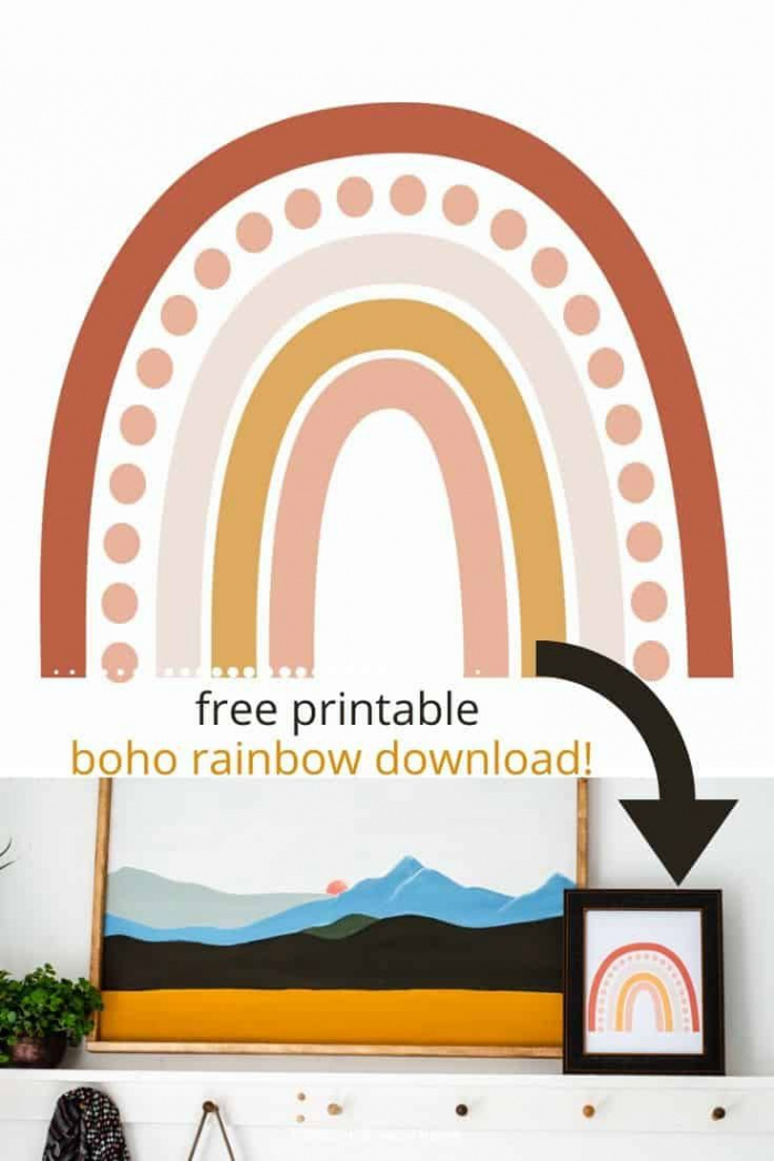 Free Printable Boho Rainbow Wall Art  Free printable wall art