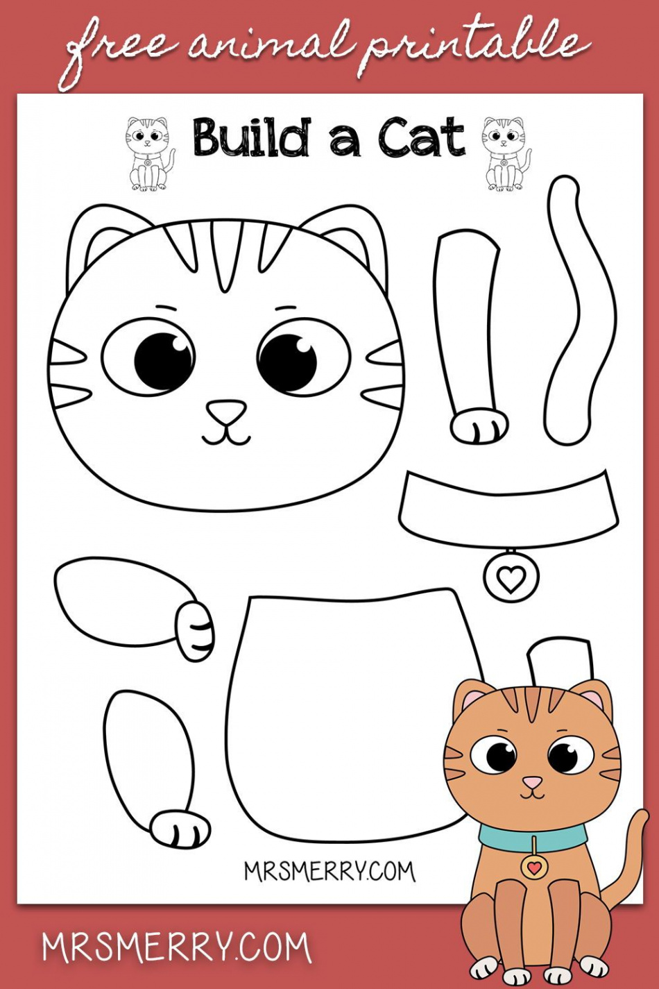 Free Printable Build a Cat Craft for Kids  Mrs