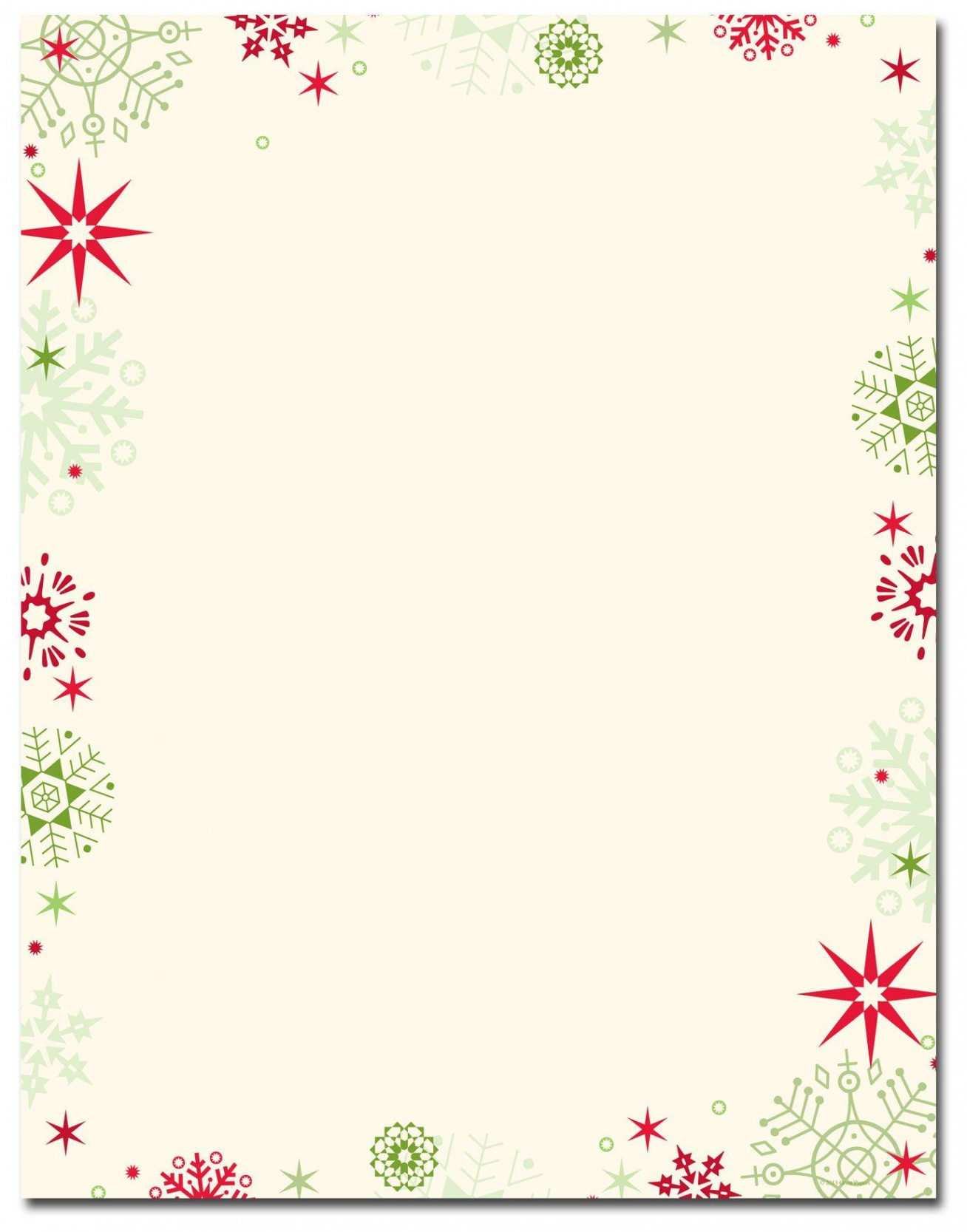 Free Printable Christmas Stationery  Simple Template Design