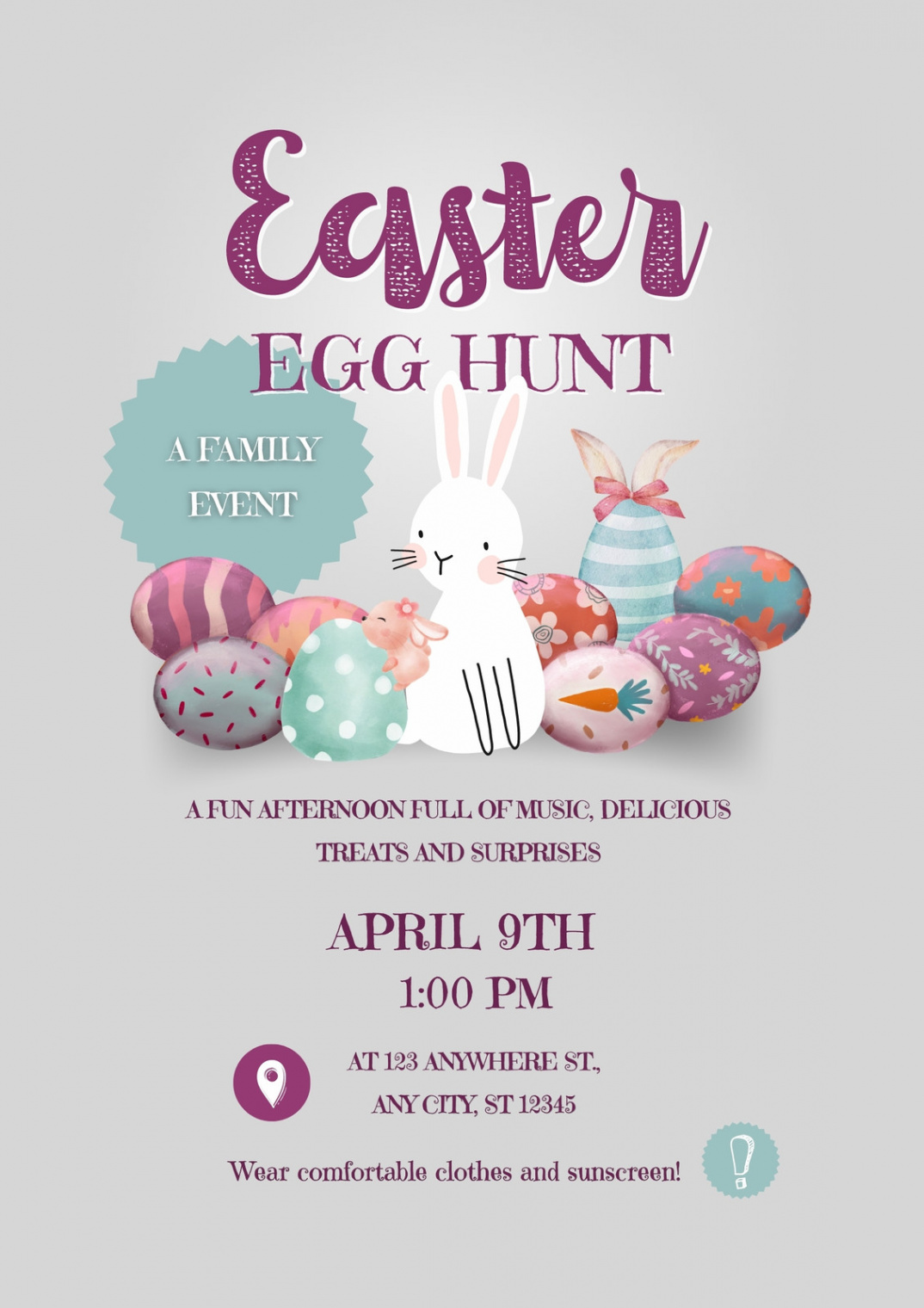 Free printable Easter egg hunt flyer templates  Canva