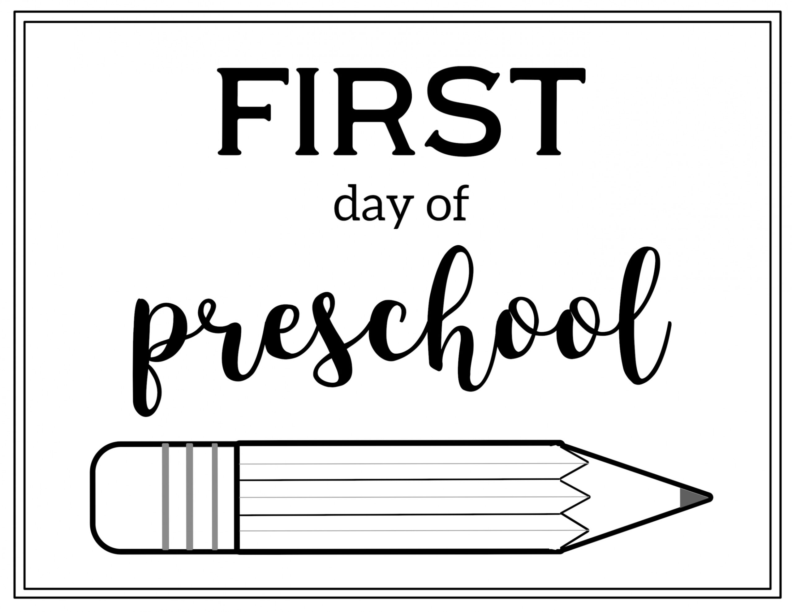 Free Printable First Day of School Sign Pencil - Paper Trail Design