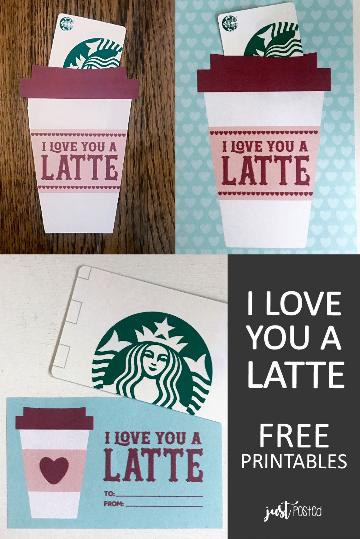 Free Printable for Starbucks Gift card - I love you a Latte