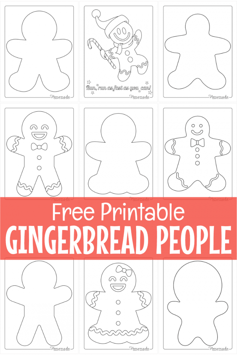 Free Printable Gingerbread Man Templates & Coloring Pages