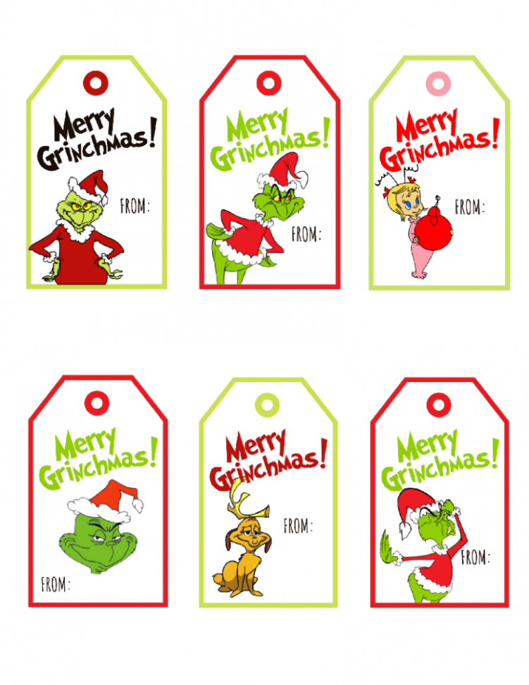 Free Printable Grinch Christmas Gift Tags - Baking You Happier