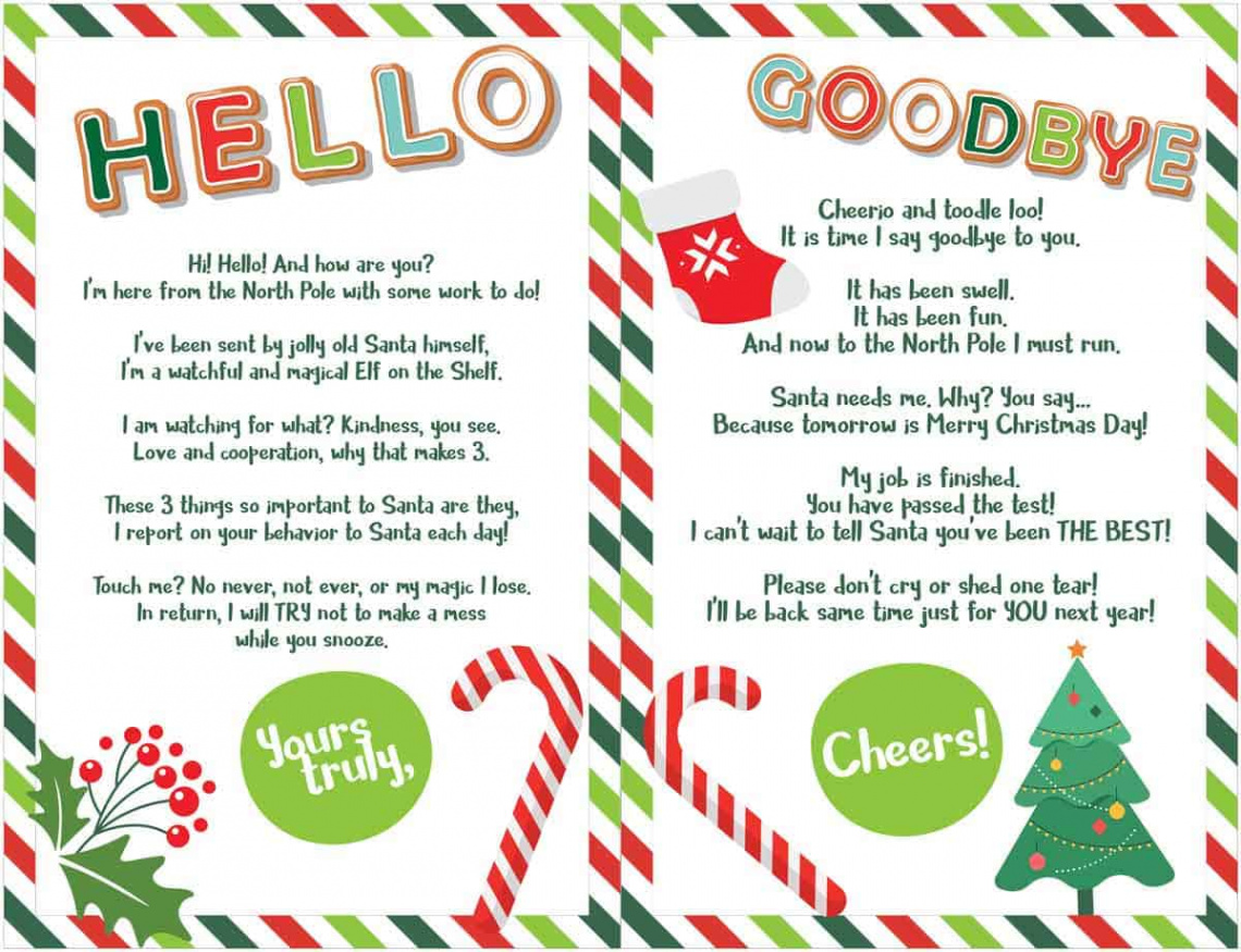 Free Printable Hello and Goodbye Elf Letters  Skip To My Lou