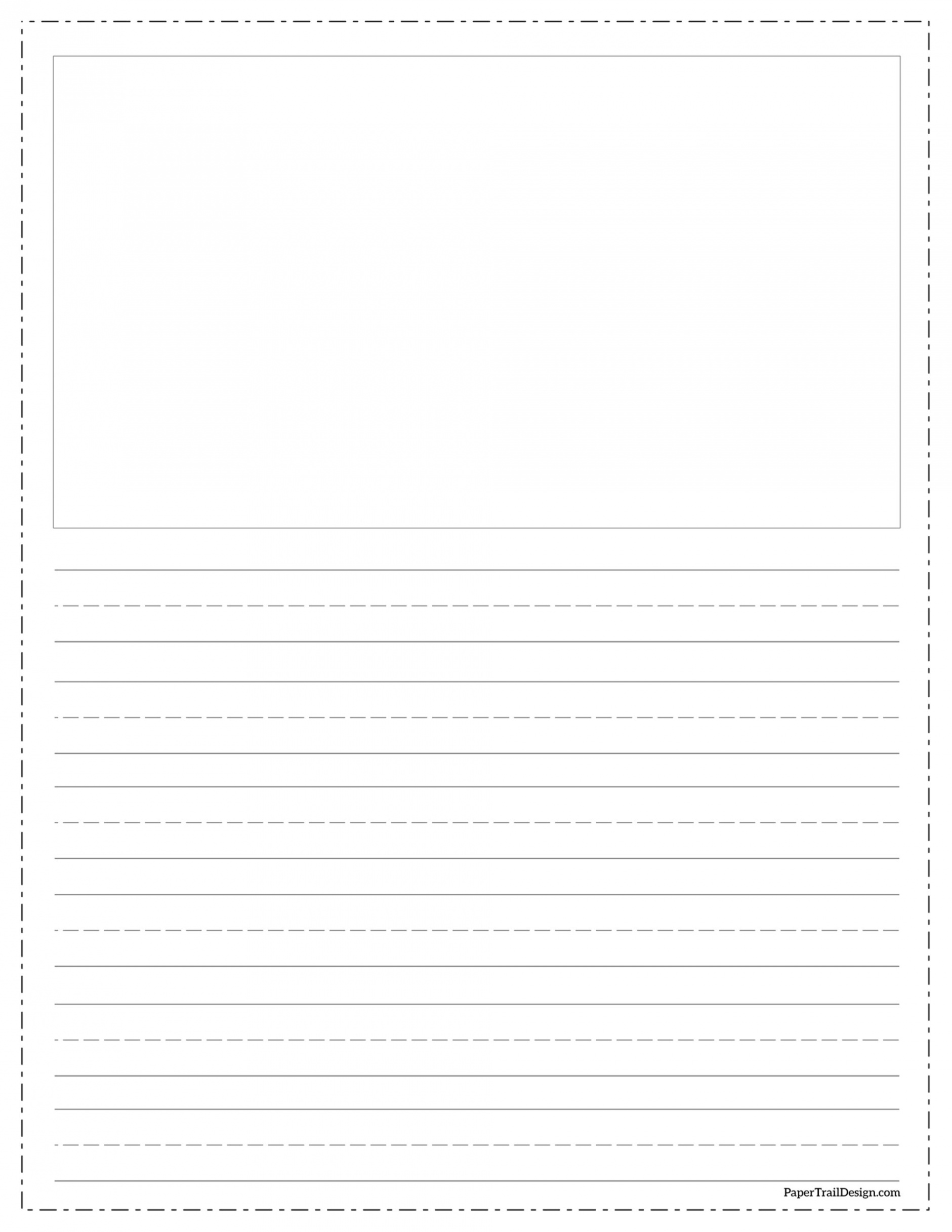 Free Printable Lined Writing Paper with Drawing Box - Paper Trail