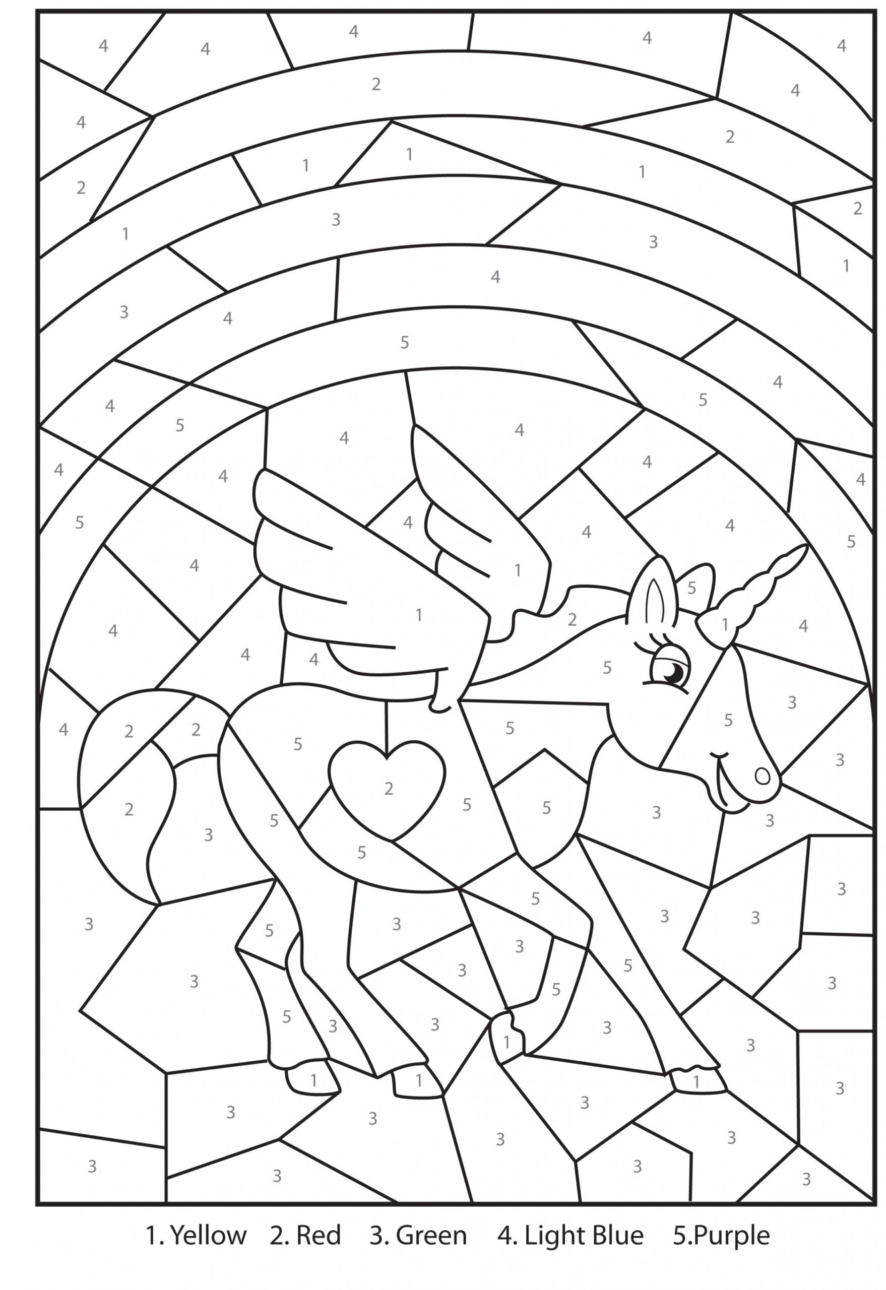 Free Printable Magical Unicorn Colour By Numbers Activity For Kids