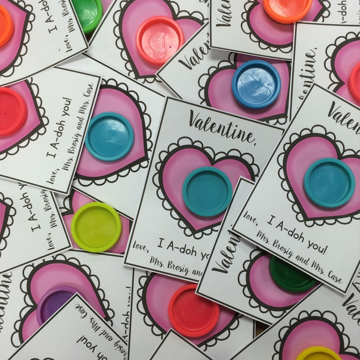 Free Printable Play Doh Valentines - KTeacherTiff