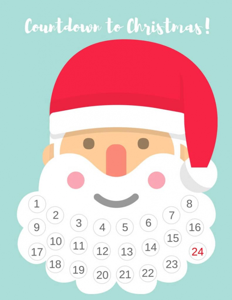 Free Printable Santa Beard Advent Calendar  DIY Countdown to