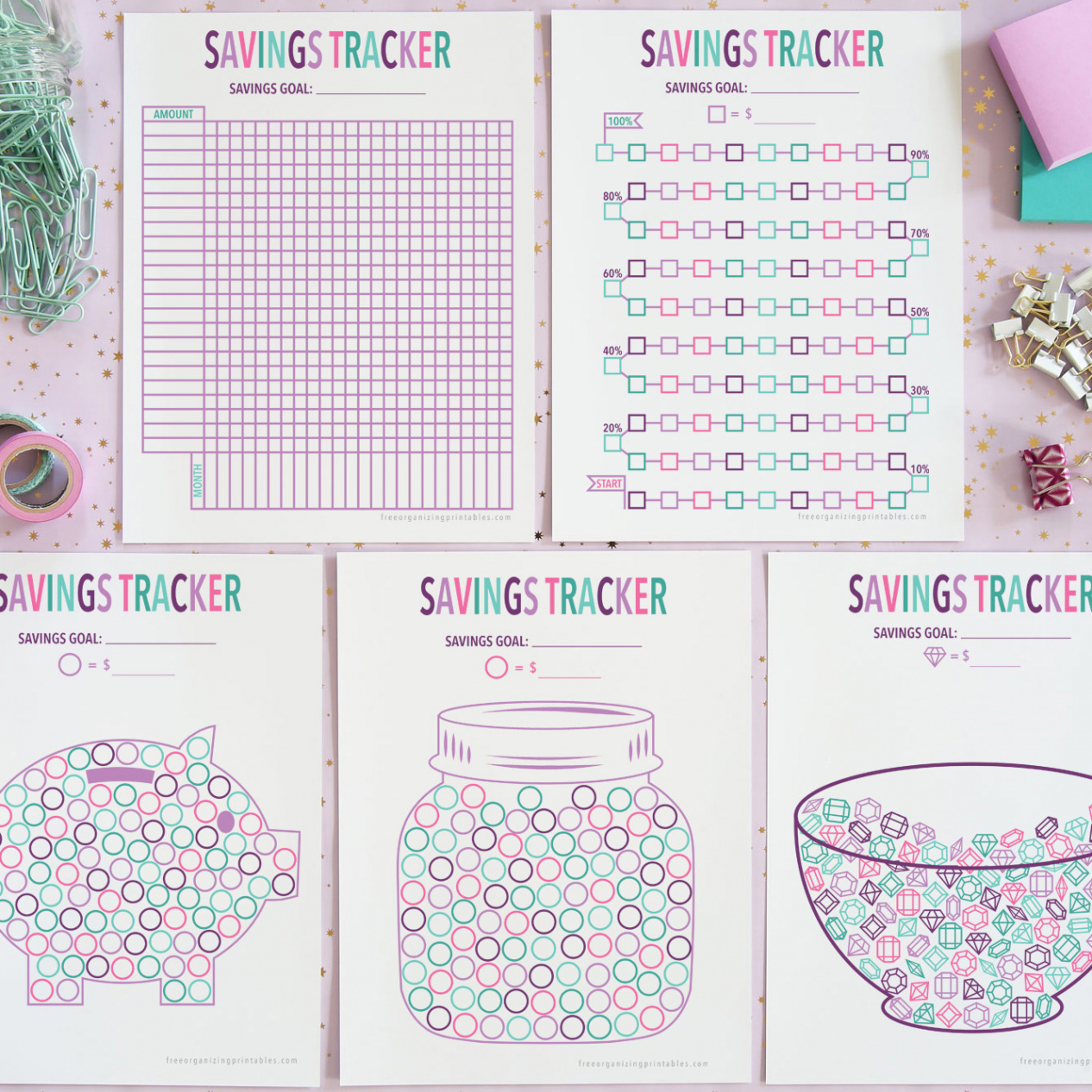 + Free Printable Savings Tracker Pages