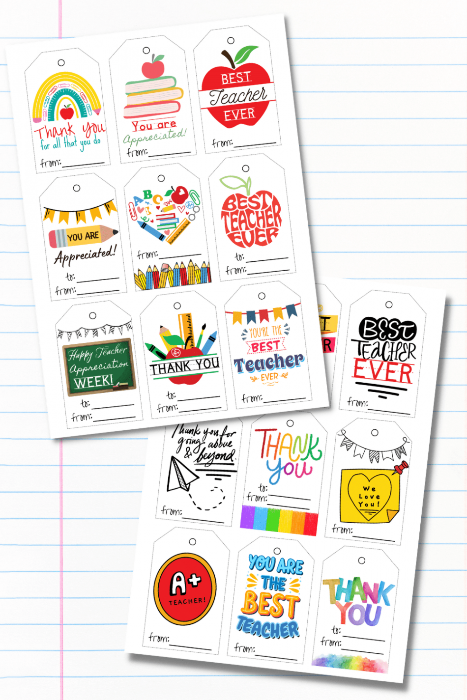 Free Printable Teacher Appreciation Tags - Prudent Penny Pincher