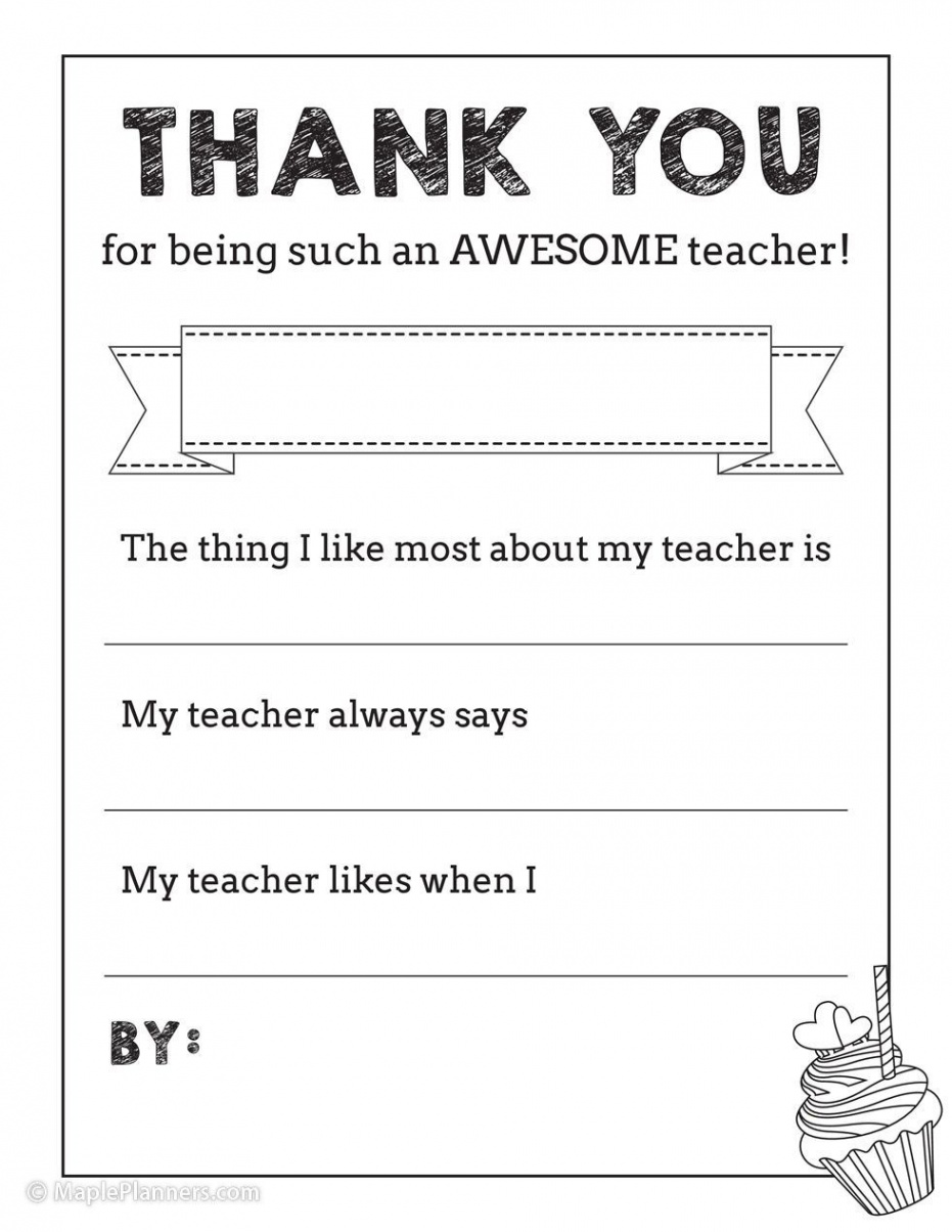 Free Printable Teacher Appreciation Thank You Notes  Teacher